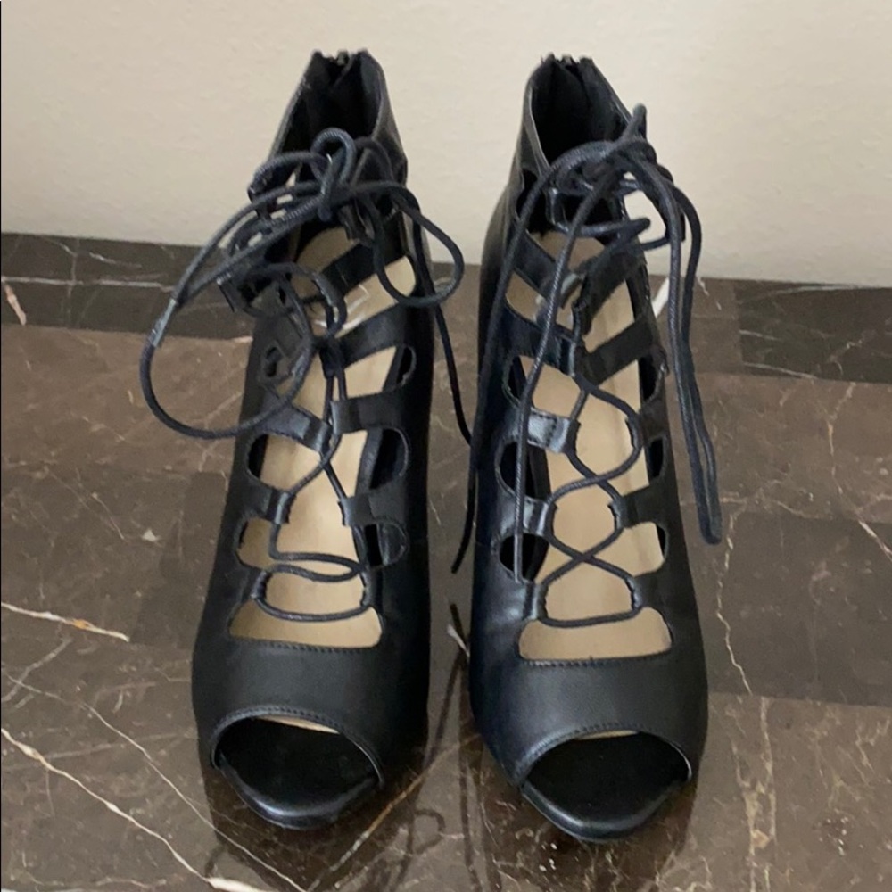 Black Lace Up heels